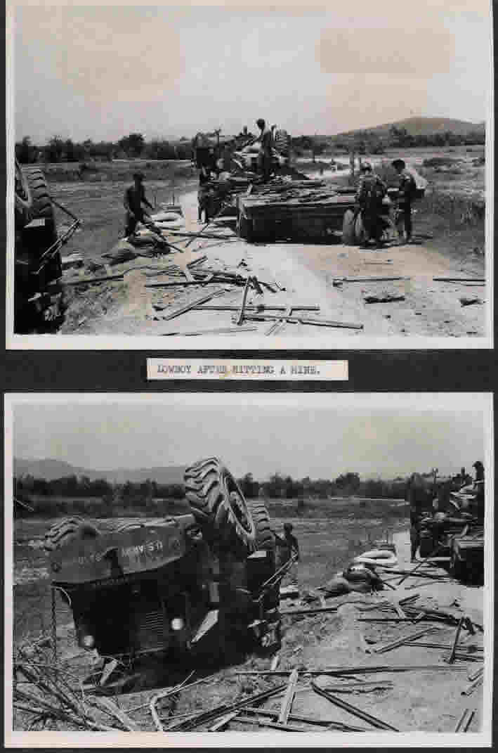 Lowboy after hitting mine - Viet Nam 1970